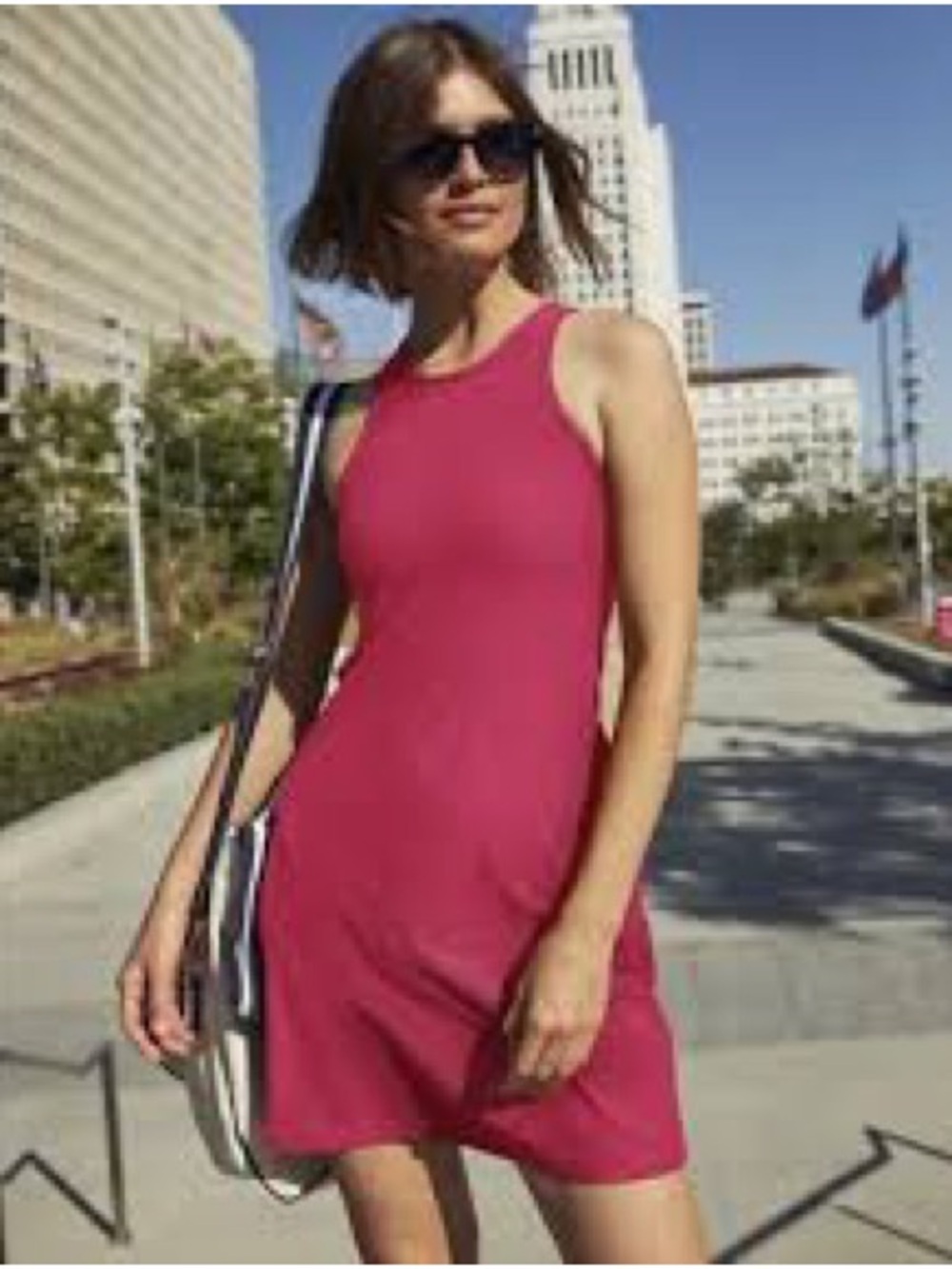 Beyond Yoga Fuchsia Sleeveless Tank Dress